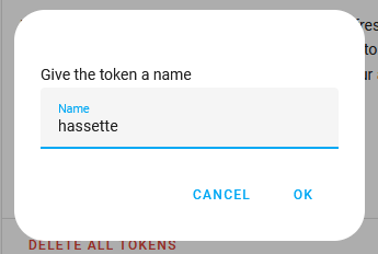 Name Long-Lived Access Token
