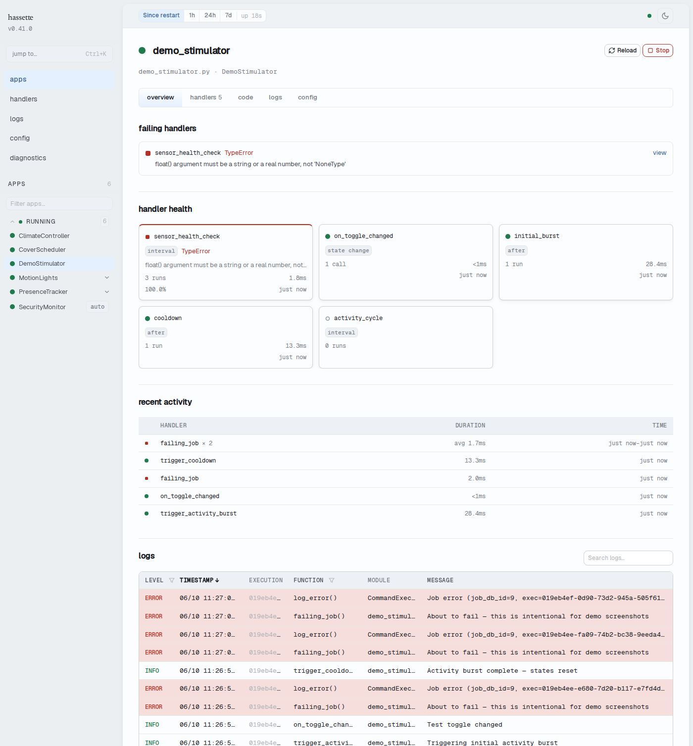 App detail overview